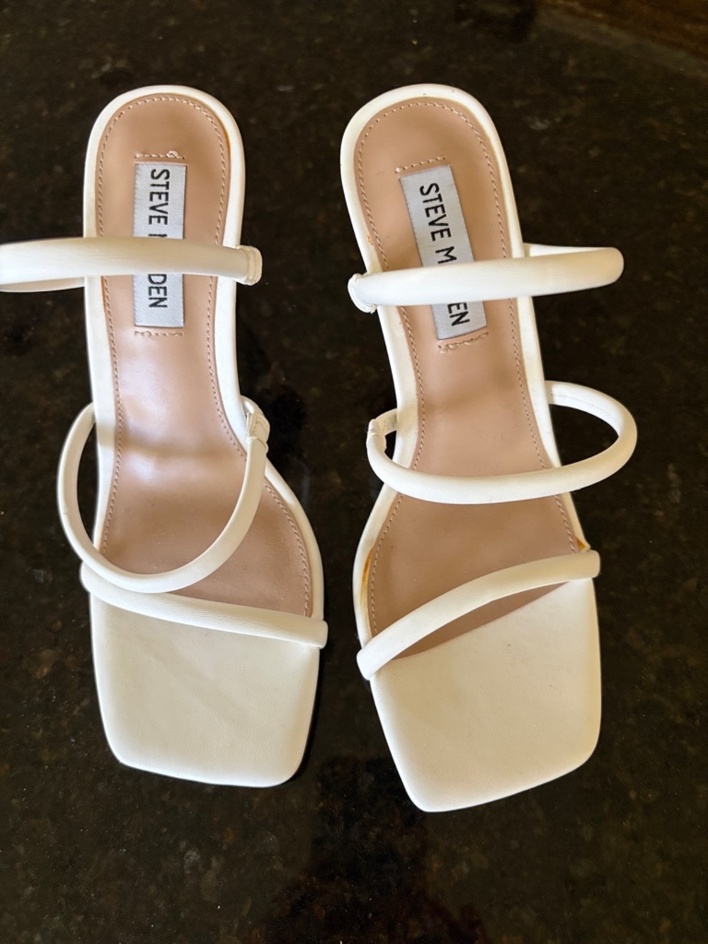 Steve Madden White Strappy Square-Toe Heeled Sandals from Nordstrom Rack